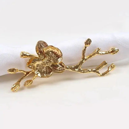 Ensemble Décoration Fleur et Bague à Serviette Élégant