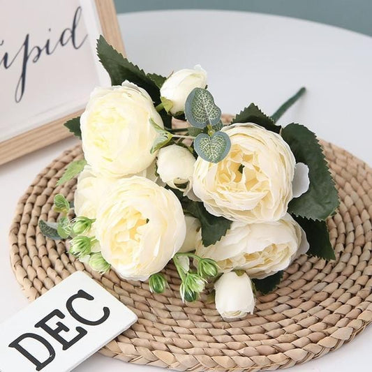Décoration Intérieure Élégante : Fleurs de Péonie Artificielles Colorées - Foivo