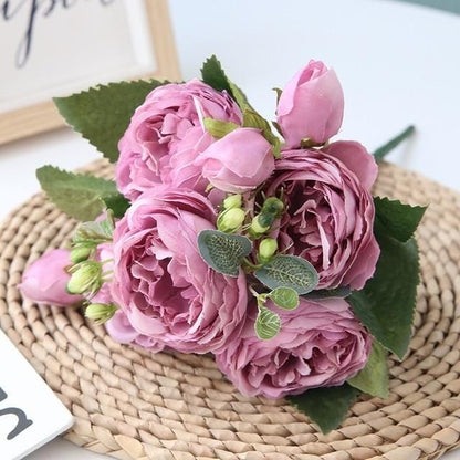 Fleurs de Pivoines Imitées - Décoration Intérieure Élégante
