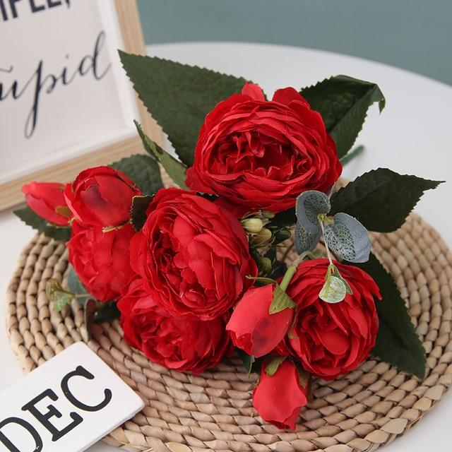 Fleurs de Pivoines Imitées - Décoration Intérieure Élégante