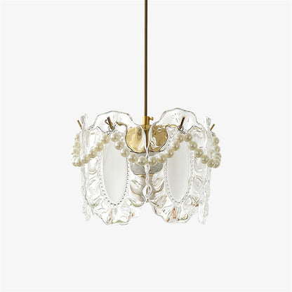 Lampe Suspendue en Verre Délicat, Style Champêtre, LED Inclus