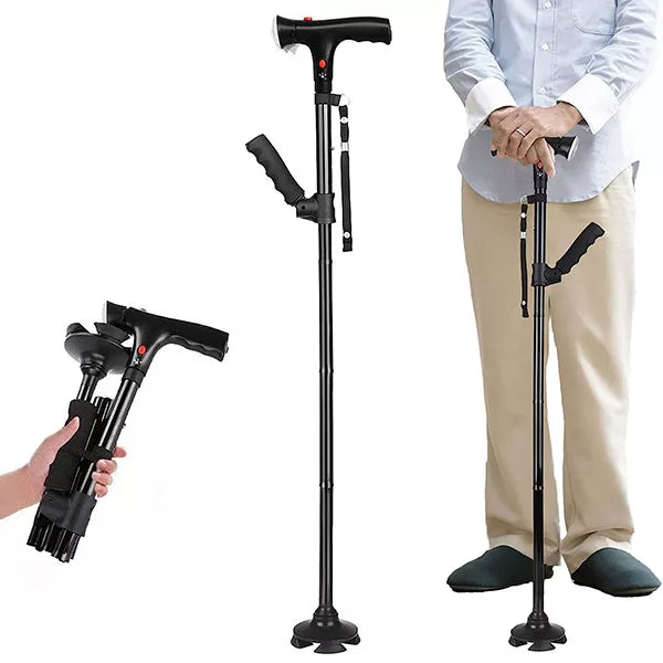 Canne pliante avec lampe intégrée - BlxckFR