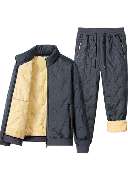 Veste et Pantalon de Sport Hiver Doublés Polaire pour Homme