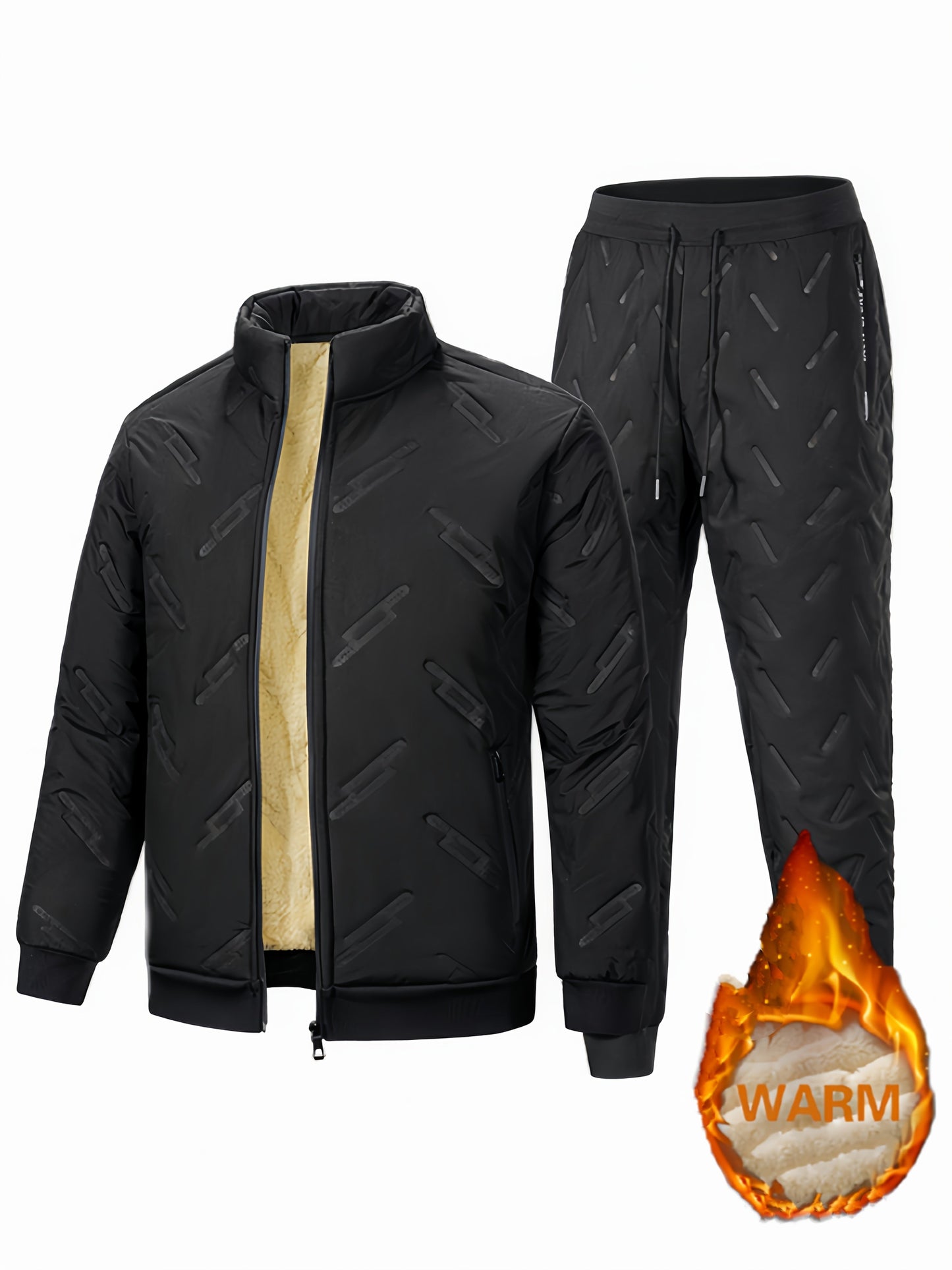Veste et Pantalon de Sport Hiver Doublés Polaire pour Homme - blxckfr