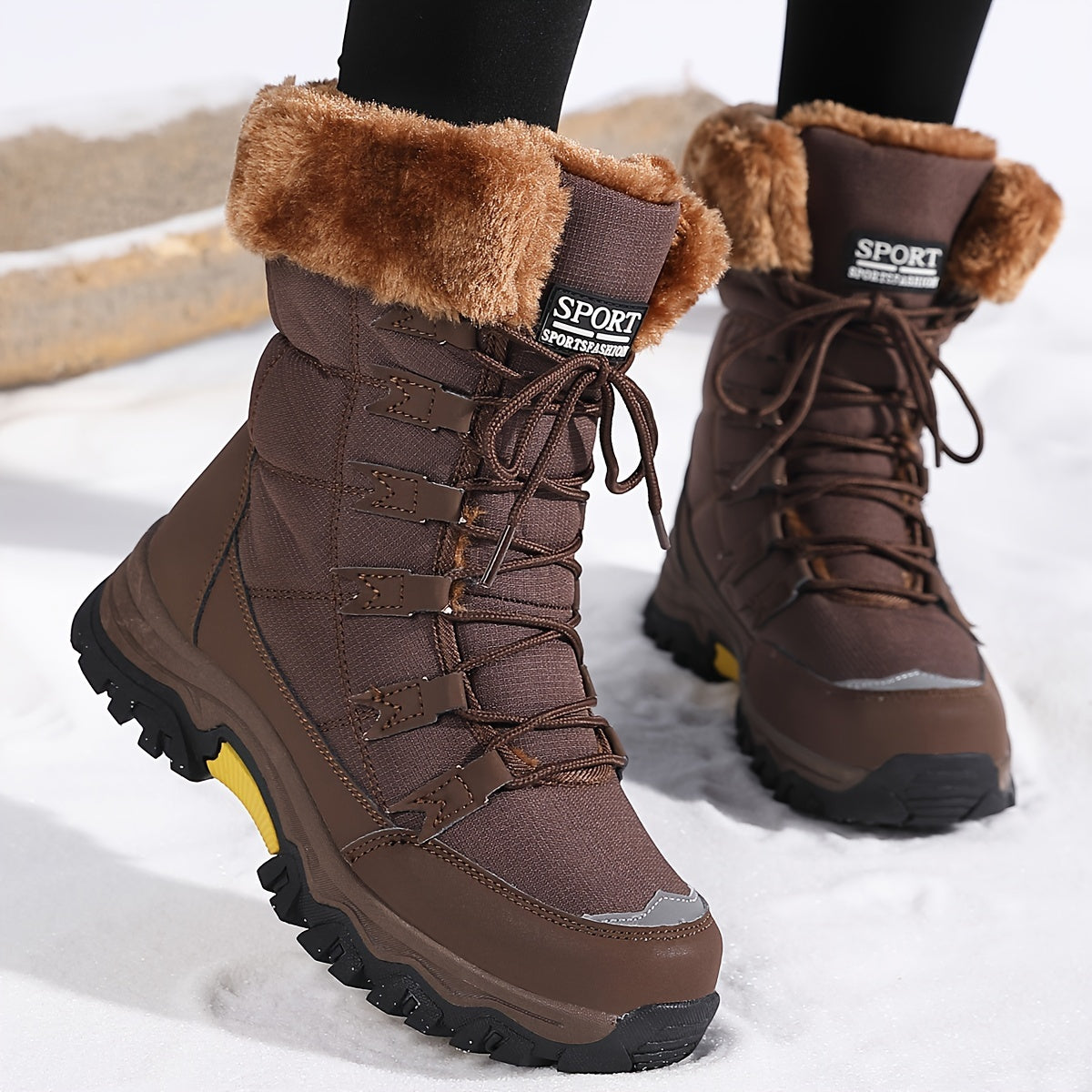 Bottines Hiver Femme Élégantes à Semelle Antidérapante