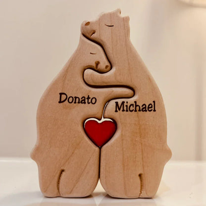 Jeu d'Énigme Ours en Bois - Décoration Chaleureuse