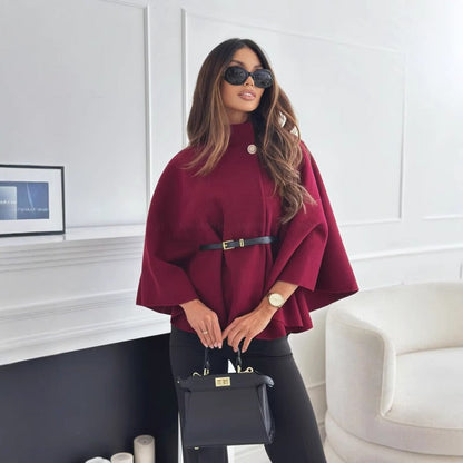 Manteau Capuchon Élégant pour Femme - Col Montant Raffiné - Foivo