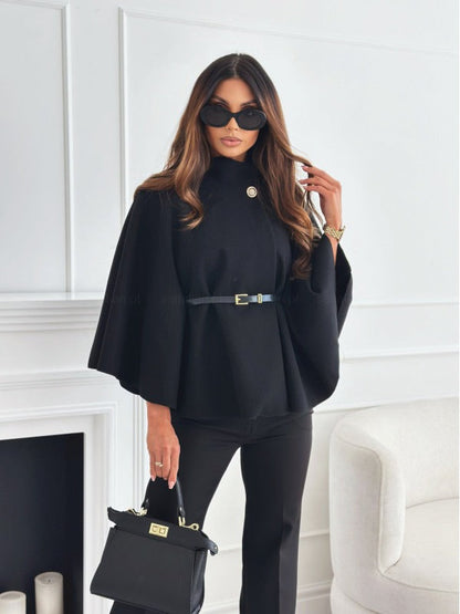 Manteau Capuchon Élégant pour Femme - Col Montant Raffiné