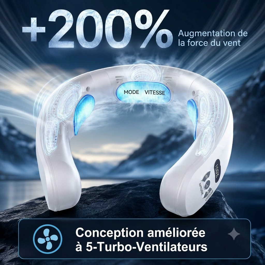 Ventilateur Tour de Cou Unisexe Climavell Fonction Chaud Froid