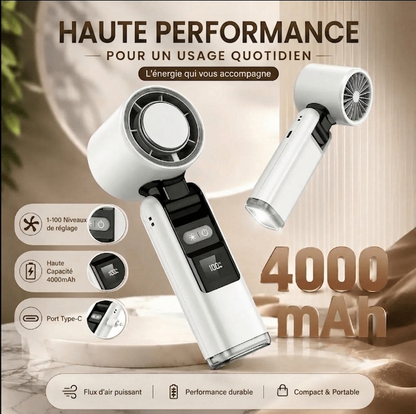 Ventilateur USB-C Mini Refroidissement Plaque Froide avec Ecran LED