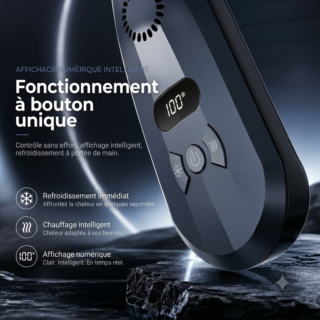 Ventilateur Tour de Cou Unisexe Climavell Fonction Chaud Froid