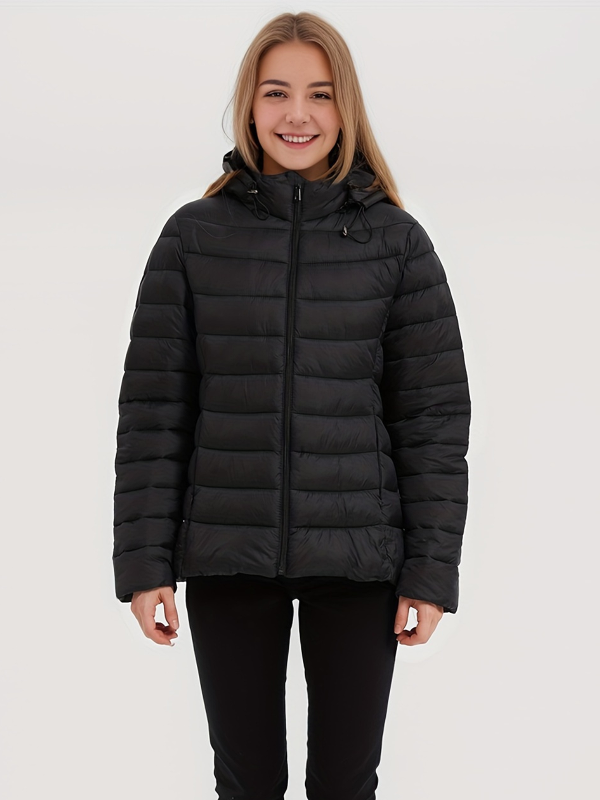 Veste Hiver Douillette à Capuche Fermeture Éclair