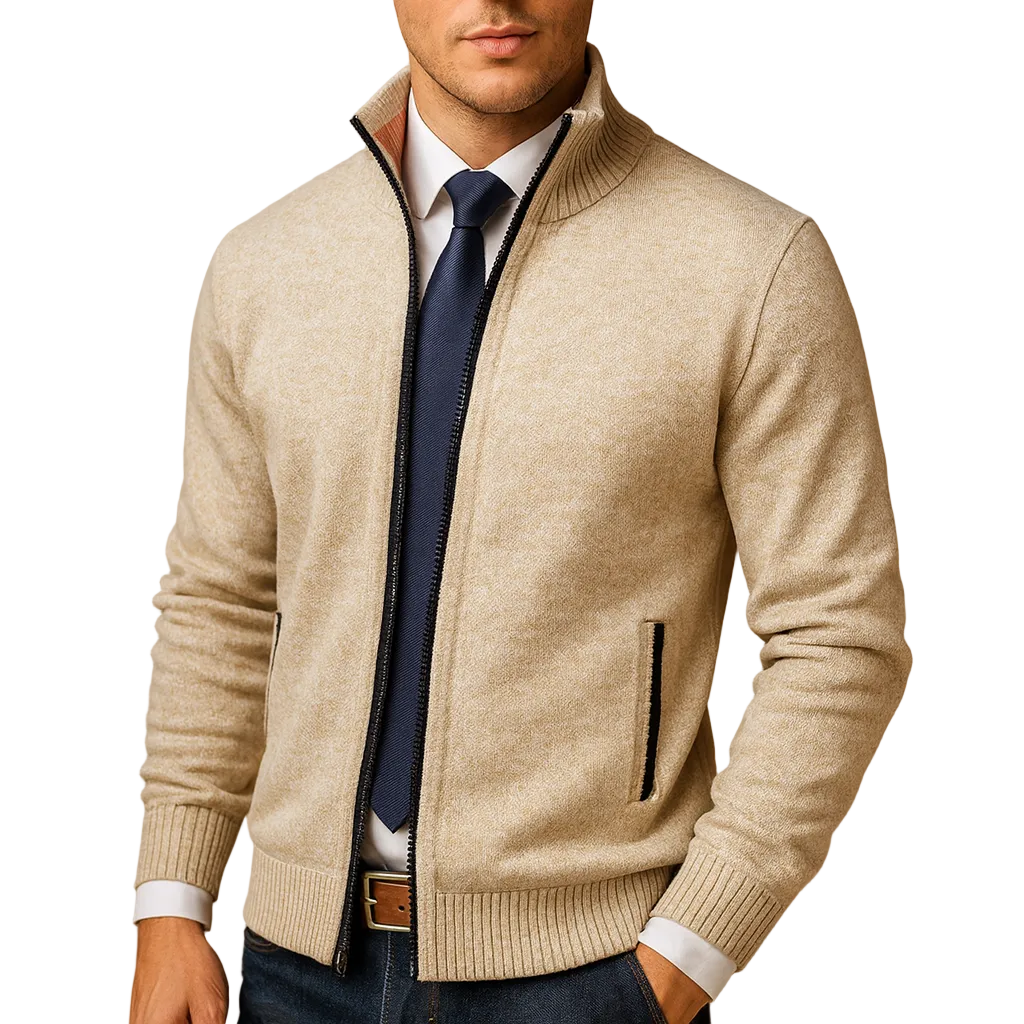 Pull Homme Zippé Maille Classique - Foivo