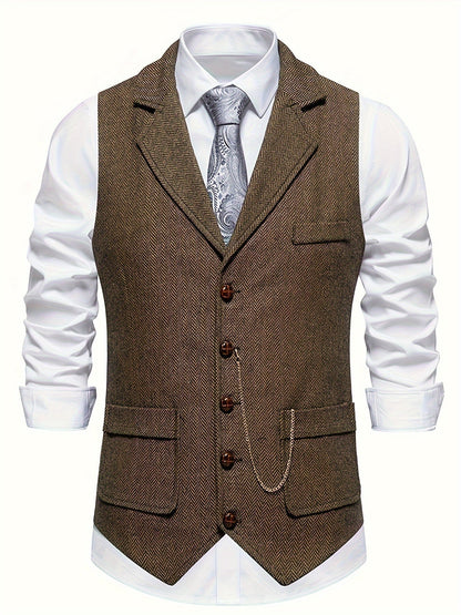 Gilet Sans Manche Homme Classique Motif Chevron 3