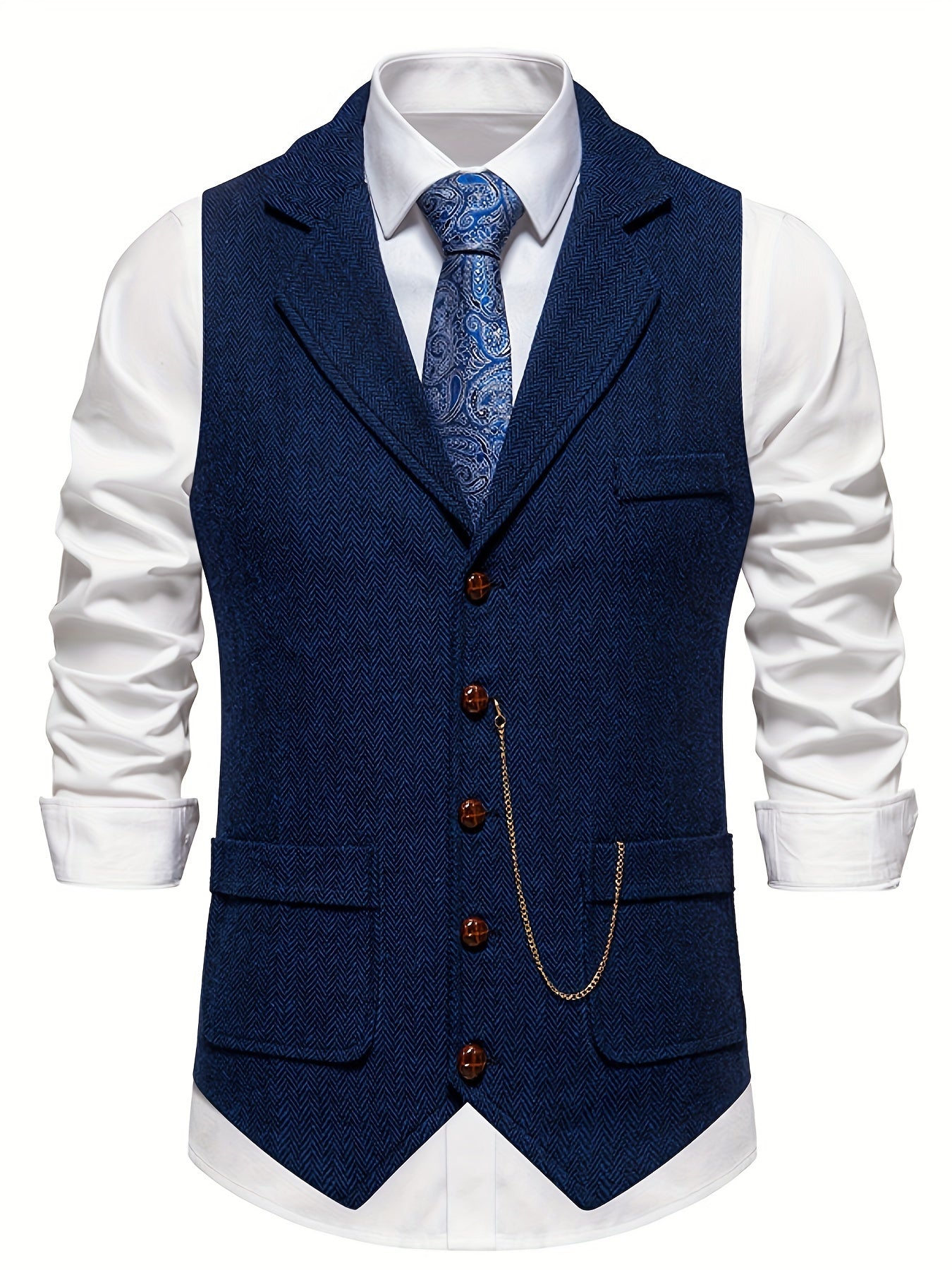 Gilet Sans Manche Homme Classique Motif Chevron 4