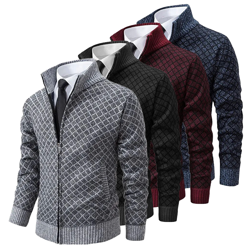 Gilet cardigan homme Jacquard doux et confortable 4