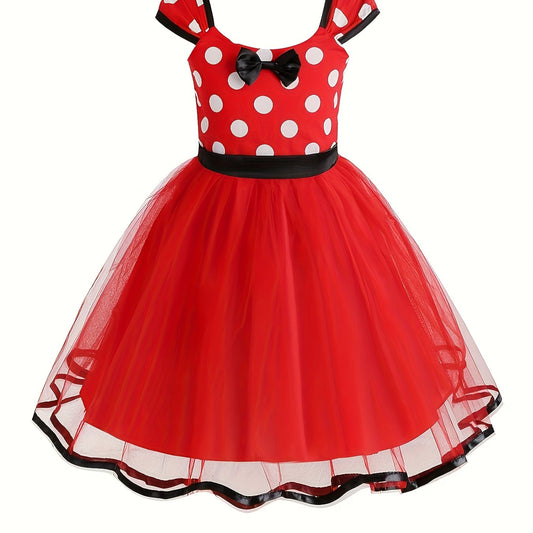Costume de Souris Épouvantable pour Fillette | Jupe Tulle Rouge à Pois Fantastiques - Foivo