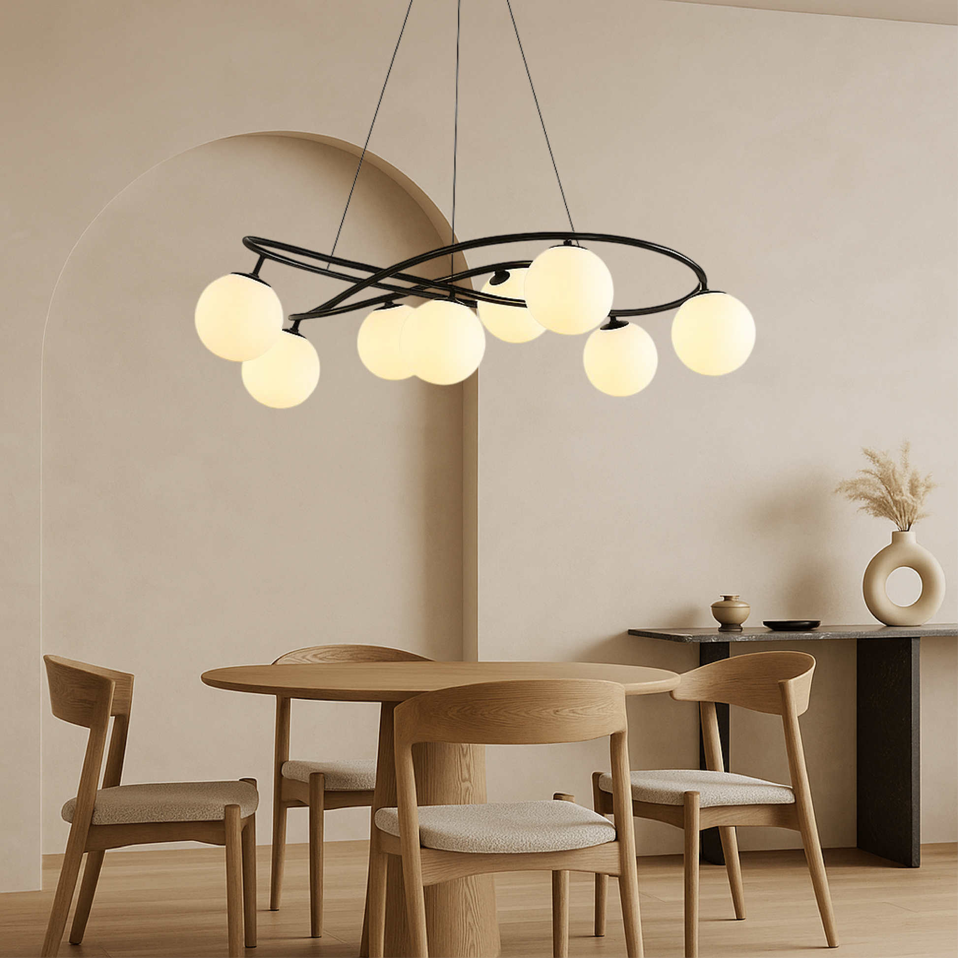 Lustre Design Noir Chic Nordique - Foivo