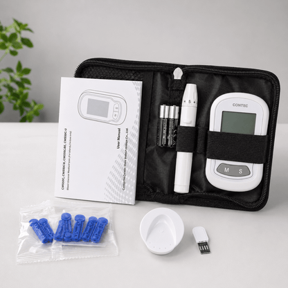 Glucomètre Compact Unisexe avec Kit de Test Cholestérol Suivi Domicile - Foivo