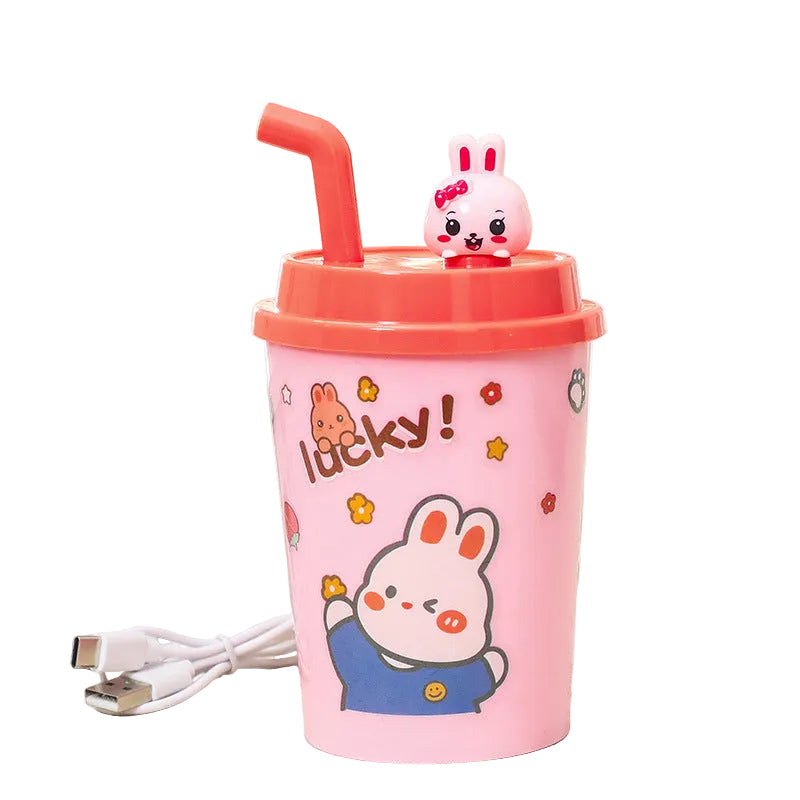 Gobelet Réutilisable Femme Plastique Paille Intégrée Design Animalier - Foivo
