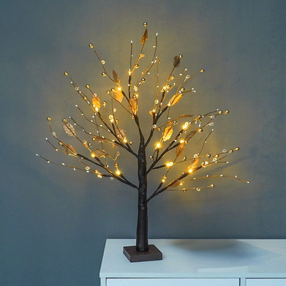 Lampe de Table LED en Bois Rustique