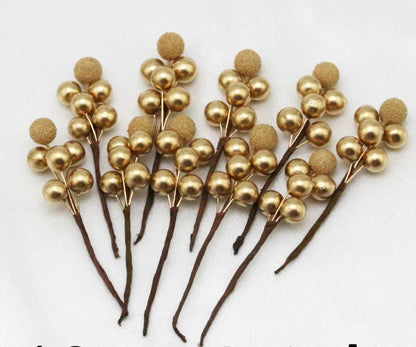 Baies Déco Luxe Dorées Élégantes - Ensemble de 10 - Foivo