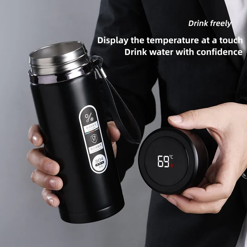 Gourde Isotherme 1L avec Affichage de Température LED, Pratique pour Activités de Plein Air 1