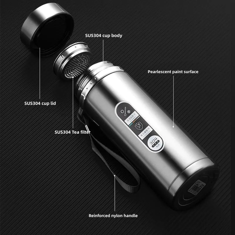 Gourde Isotherme 1L avec Affichage de Température LED, Pratique pour Activités de Plein Air 3