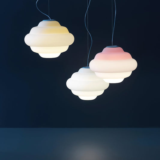 Luminaire Suspendu Élégant Verre Opale - Éclairage LED Ambiance Colorée - Foivo