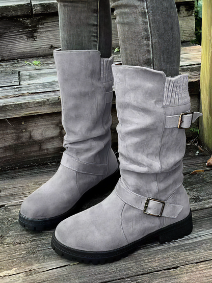 Bottes Hiver Chaude et Élégante avec Boucles