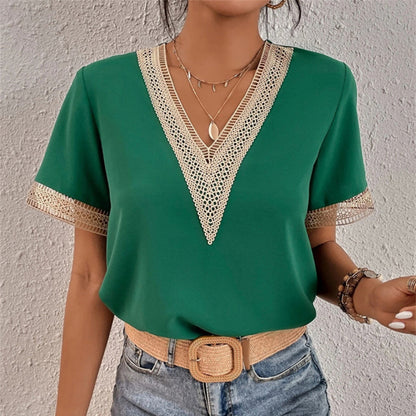 Blouse Féminine Col V Raffinée