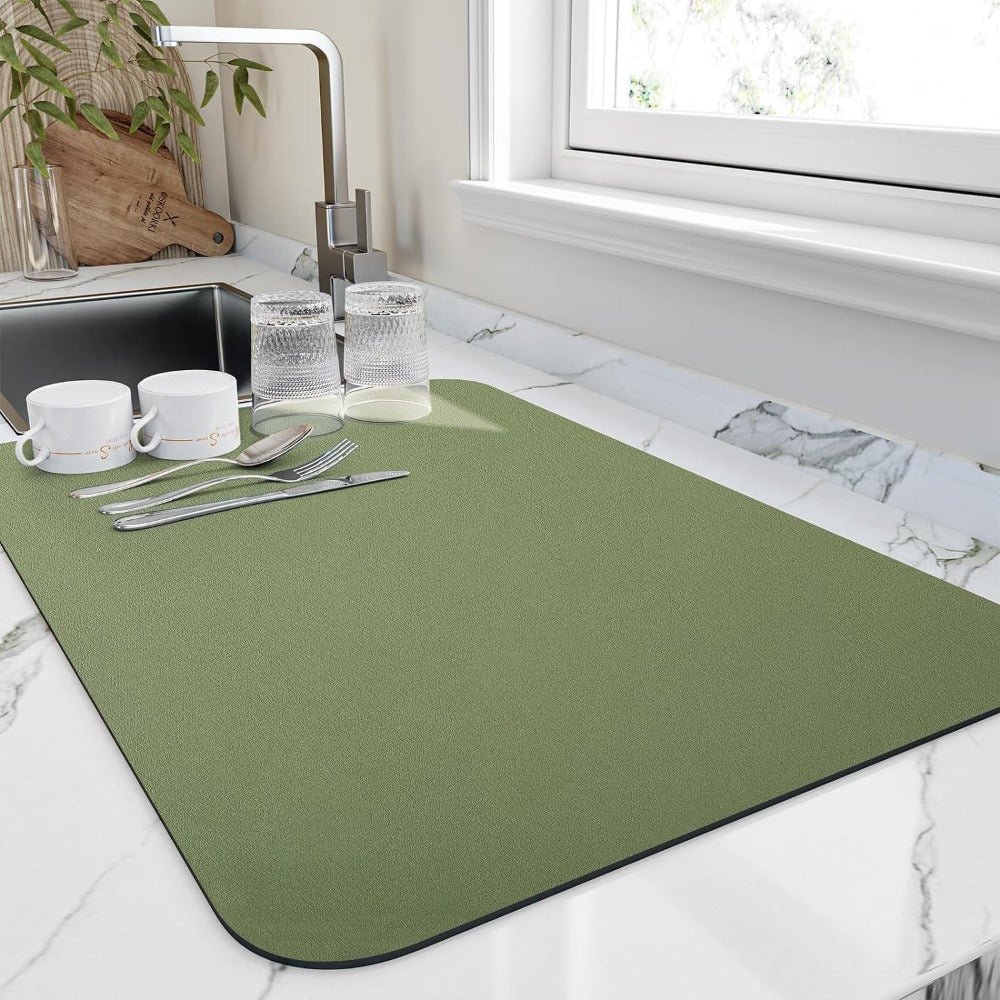 Tapis d'Assèchement Éclair pour Vaisselle - Très Éponge et Pliable