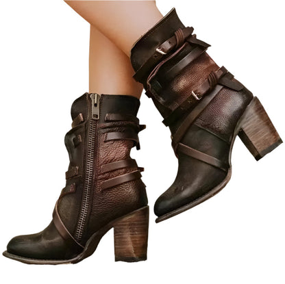 Bottines Féminines Hauts Talons Rétro Chic