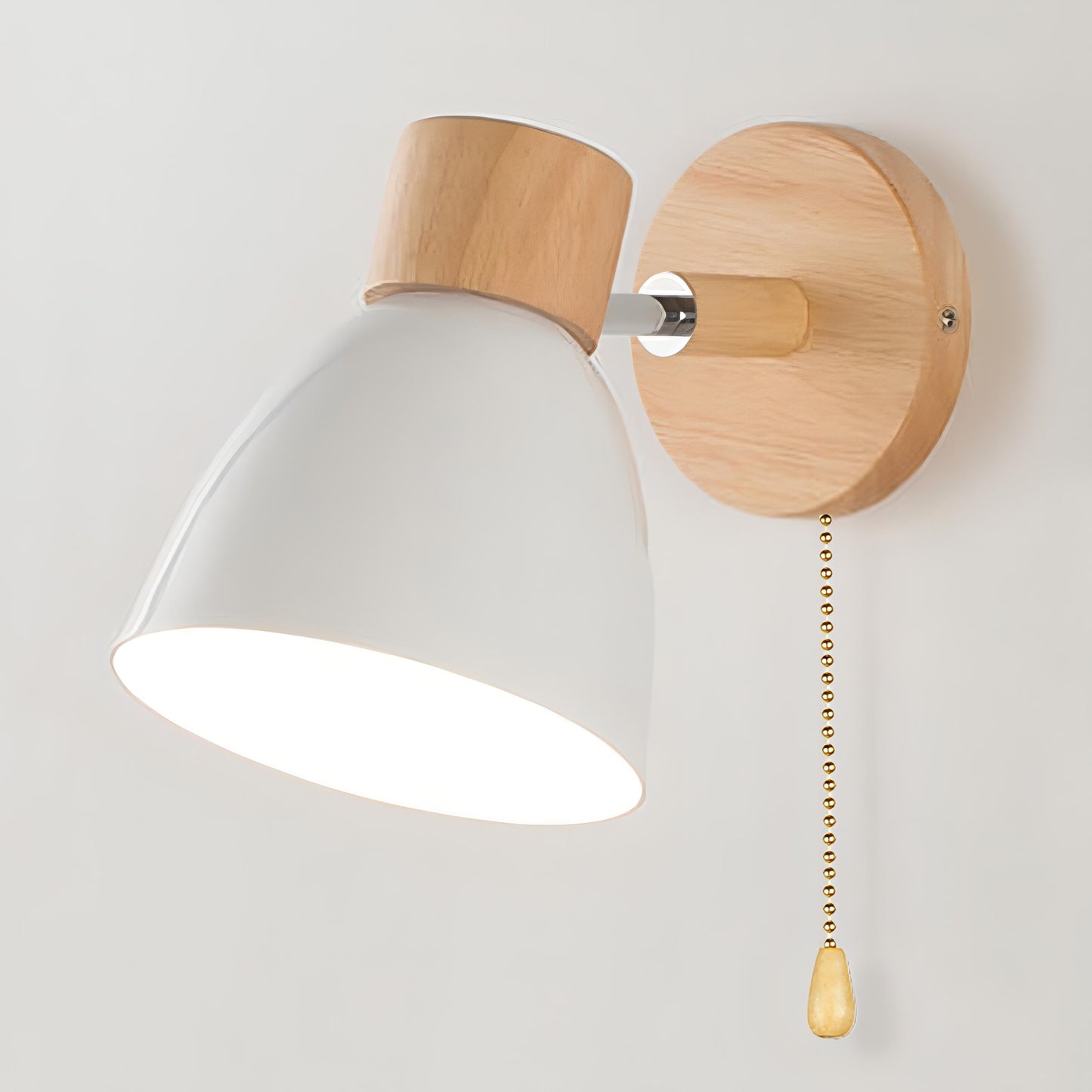 Lampe Murale Bois Design Suspendu avec Interrupteur