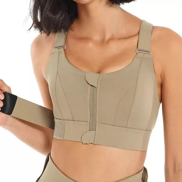 Soutien-Gorge de Sport Décontracté à Fermeture Éclair