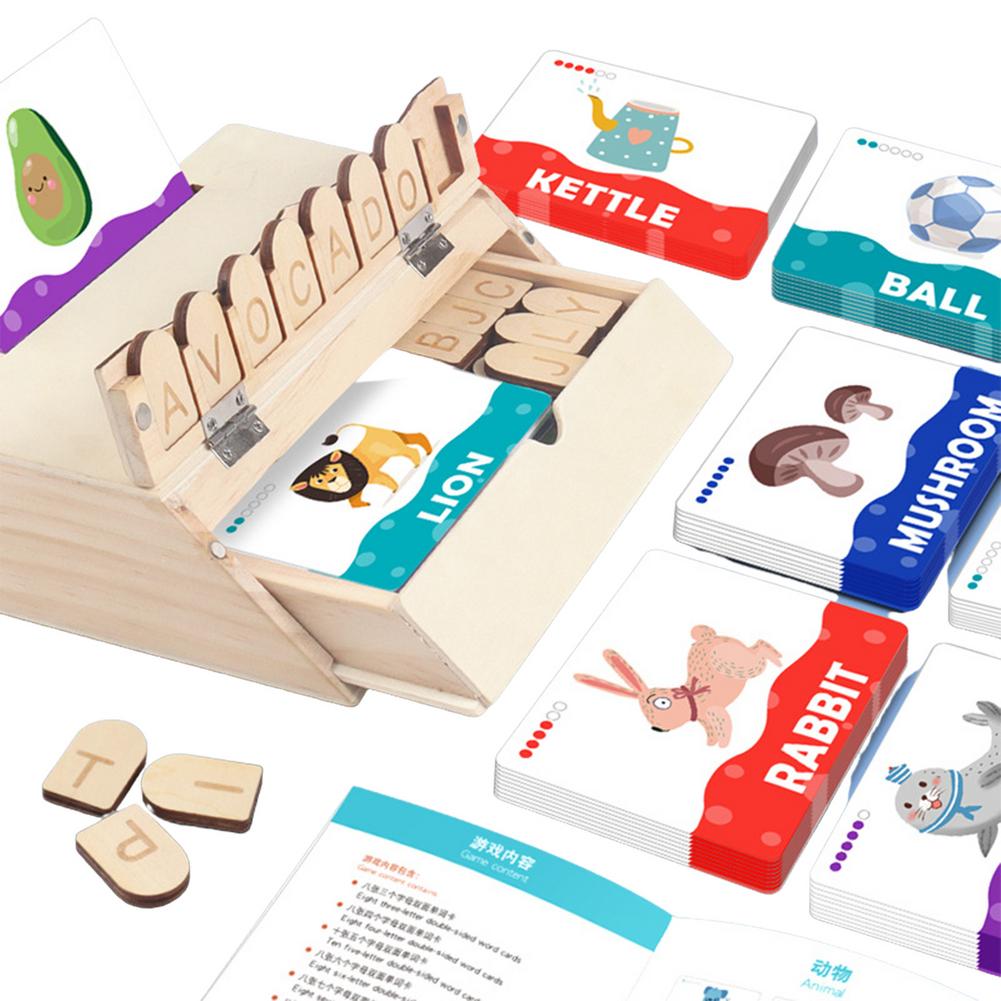 Jeux Éducatifs Boîte Apprentissage | Ensemble Lecture et Jeu en Bois - BlxckFR