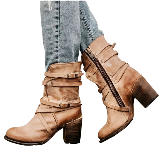 Bottines Féminines Hauts Talons Rétro Chic - BlxckFR