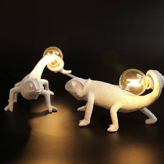 Lampe de Bureau Colorée - Lézard Décoratif en Résine - Foivo