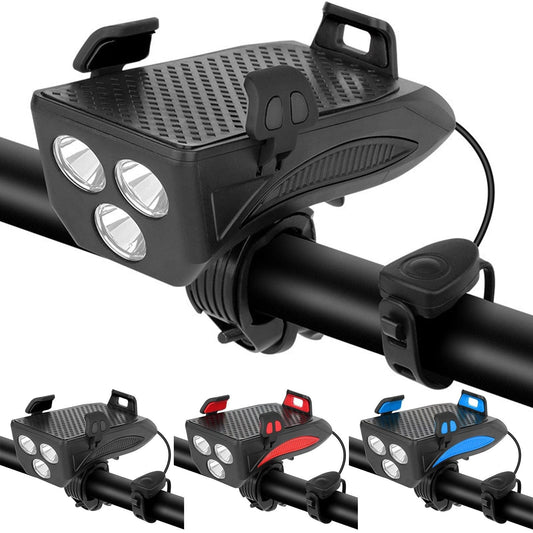 Lampe Vélo LED Polyvalente avec Chargeur et Porte Téléphone - Foivo