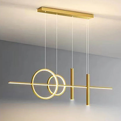 Luminaire Suspendu 3 Anneaux - Éclairage LED Chic pour Salle à Manger