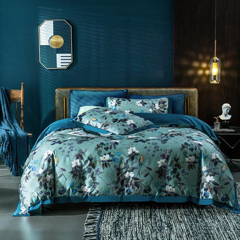 Draps de Lit en Coton Doux avec Fleurons Raffinés - Foivo