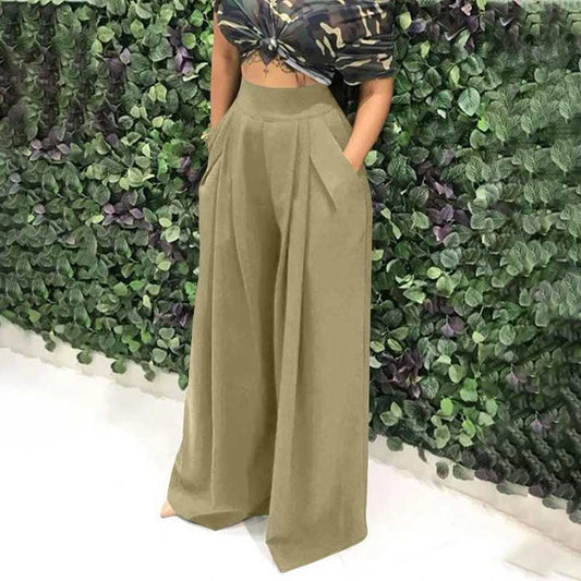Pantalon Femme Élégant Plissé Large - BlxckFR
