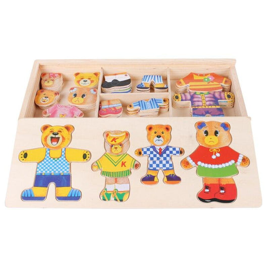 Jeu Éducatif Puzzles Vêtements En Bois - BlxckFR