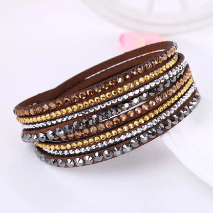 Bijou Femme Noir Cristal Tressé Élégant
