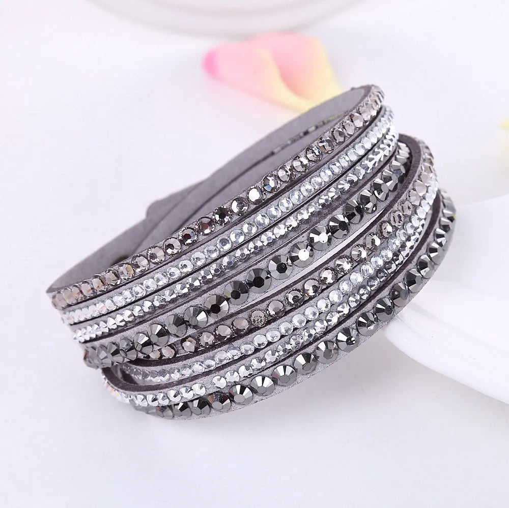 Bijou Femme Noir Cristal Tressé Élégant