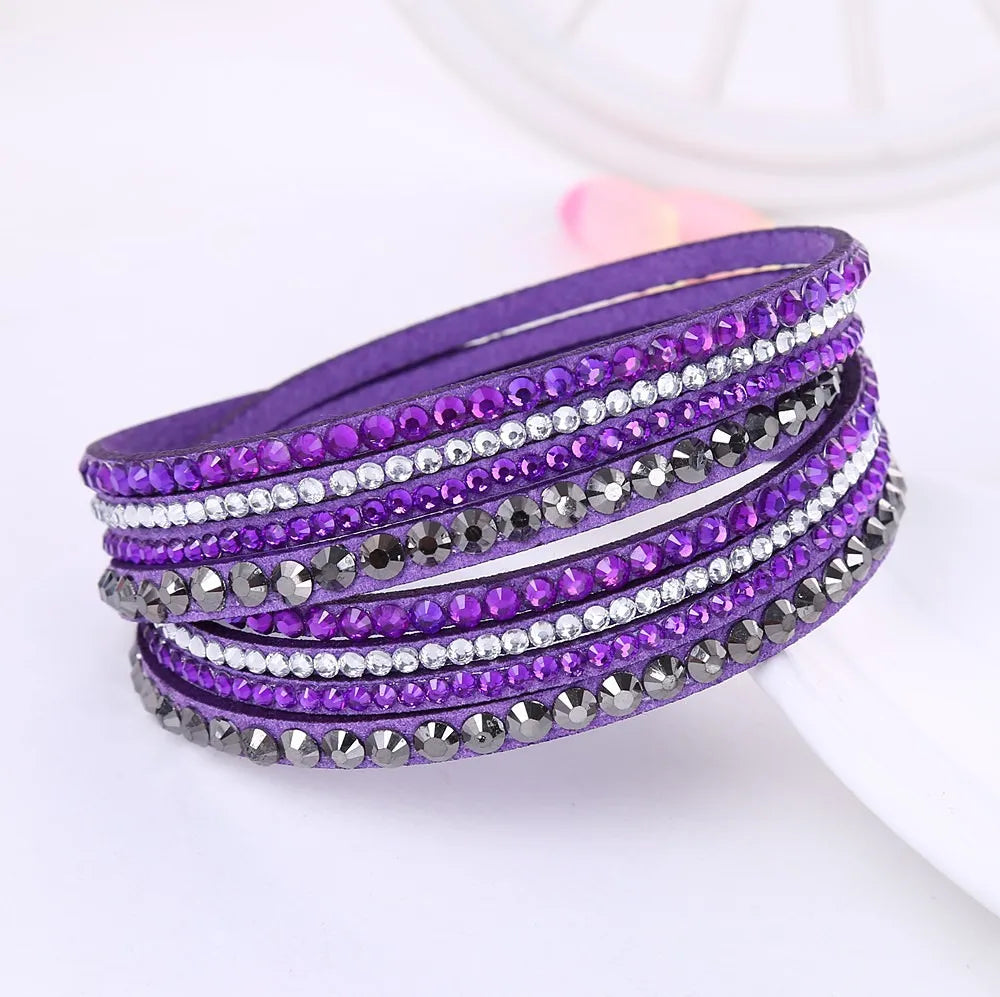 Bijou Femme Noir Cristal Tressé Élégant