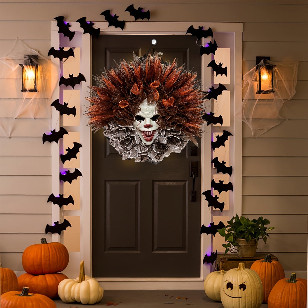Couronne de Clown Effrayant pour Halloween → Couronne Clown Épouvantable Déco Halloween - Foivo