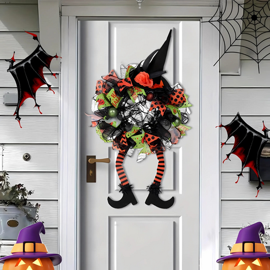 Guirlande Sorcière Noël Fantaisiste - Décoration de Porte d'Entrée pour Halloween - Foivo