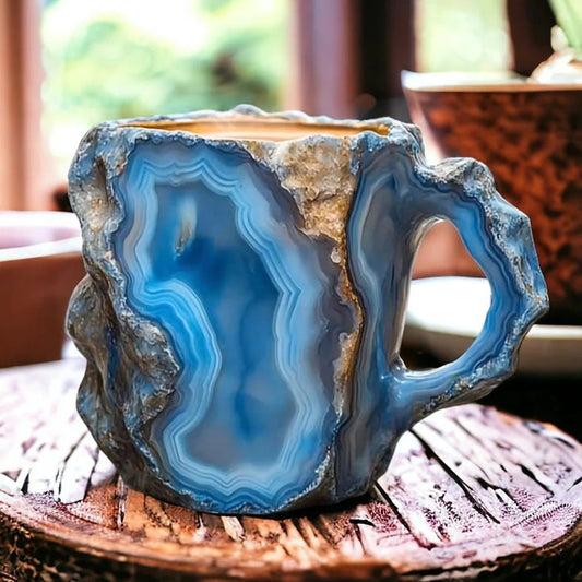 Handcrafted Mineral Crystal Mug – Insulated, Microwave Safe, 350-450 ml Capacity - Foivo
