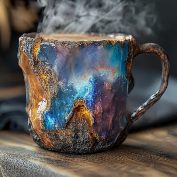 Tasse en verre cristal isolante - Cuisson micro-ondes, 350ml, décoration originale